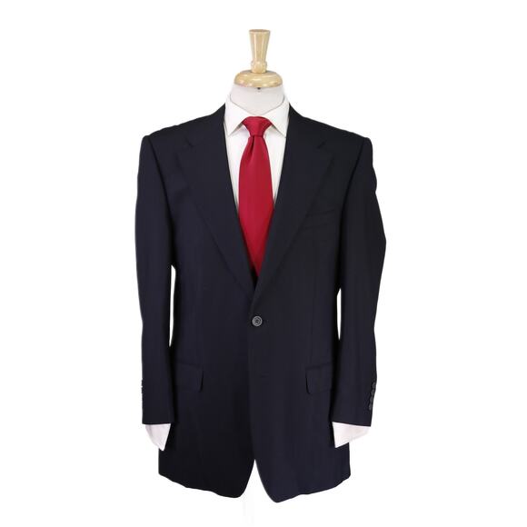 Versace Navy Blue Tonestripe Wool Mohair 2-Btn Suit by Zegna 44R - Picture 1 of 10